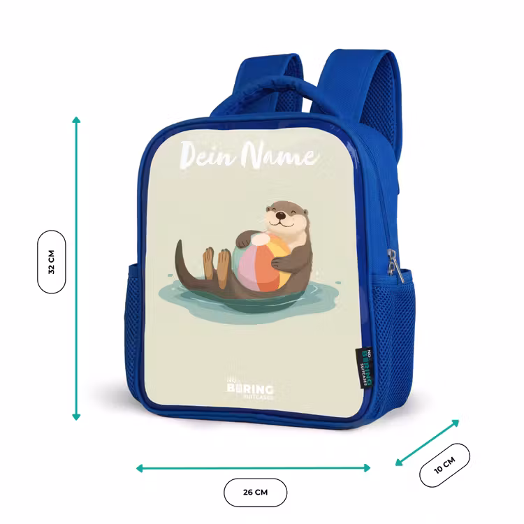 Kinderrucksack - Blau - Otter - Strandball - Wasser — 6
