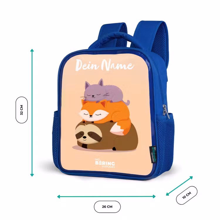 Kinderrucksack - Blau - Tiere - Schlafen - Gemeinsam — 6