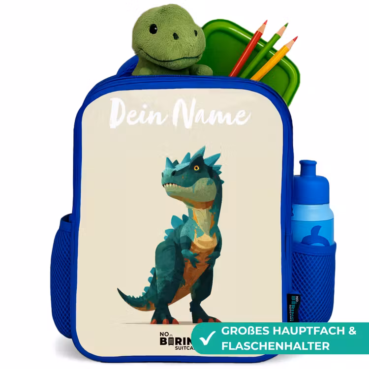 Kinderrucksack - Blau - Dino - Tier - Grün — 3