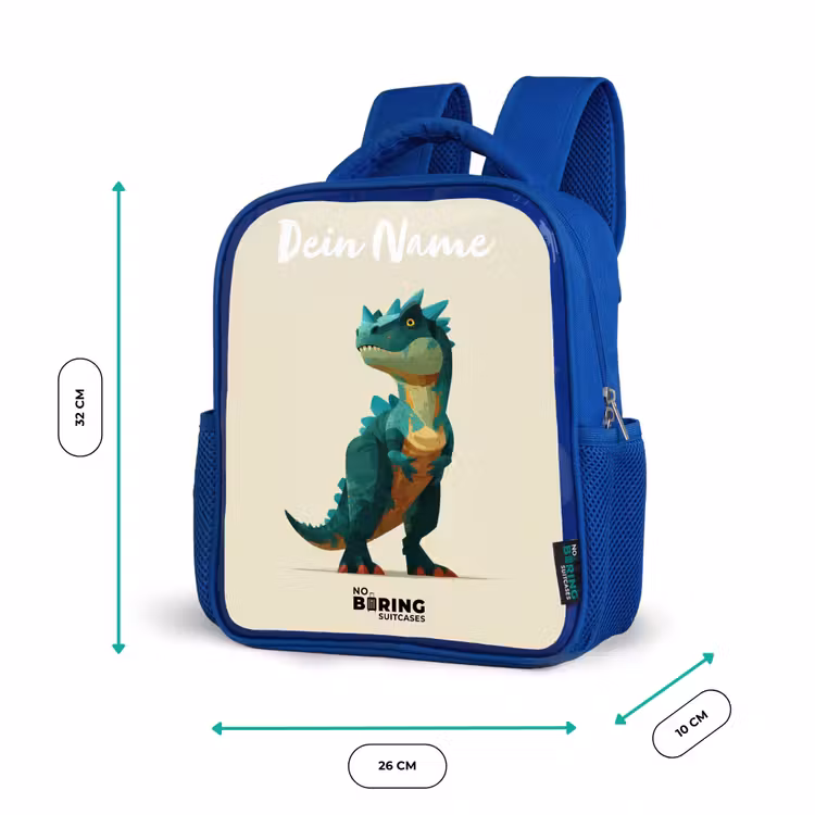 Kinderrucksack - Blau - Dino - Tier - Grün — 6
