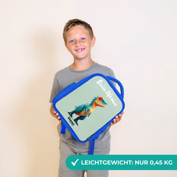 Kinderrucksack - Blau - Dino - Tier - Grün - Orange — 4