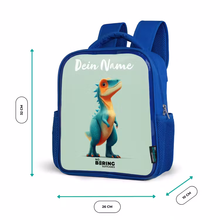 Kinderrucksack - Blau - Dino - Tier - Grün - Orange — 6