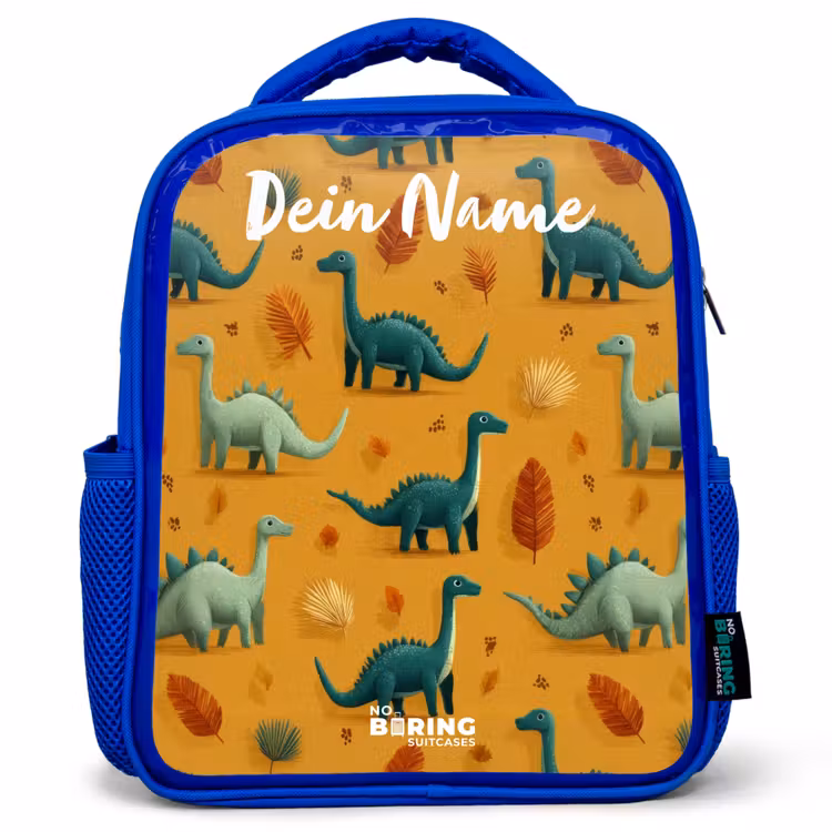 Kinderrucksack - Blau - Dino - Tiere - Muster — 1
