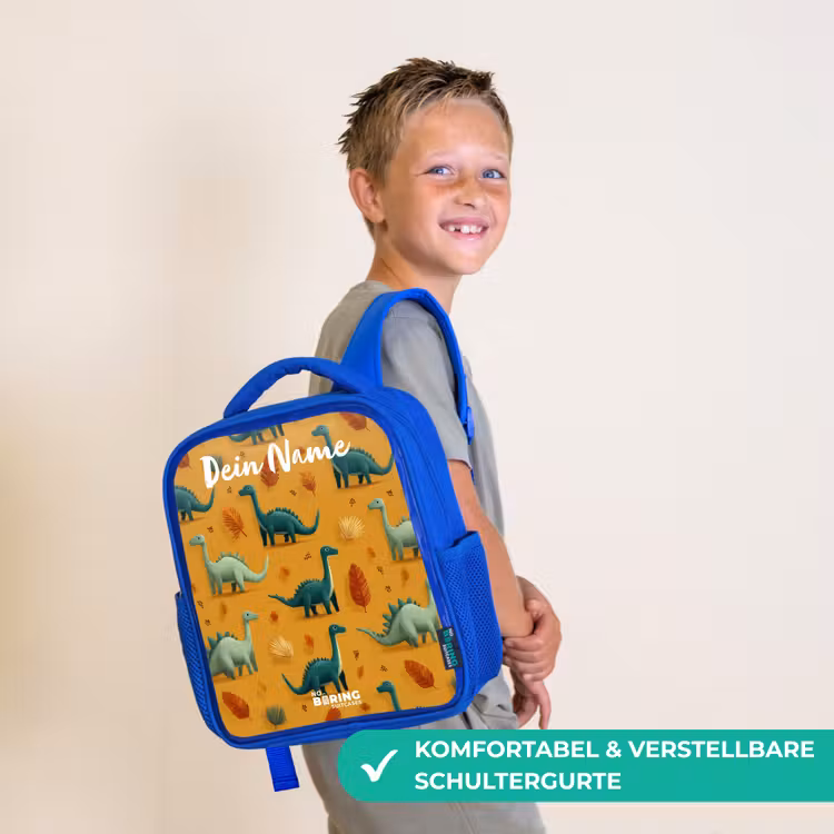 Kinderrucksack - Blau - Dino - Tiere - Muster — 5