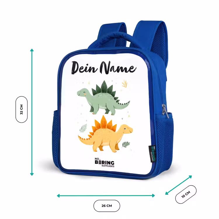 Kinderrucksack - Blau - Dinos - Tiere - Grün - Orange — 6