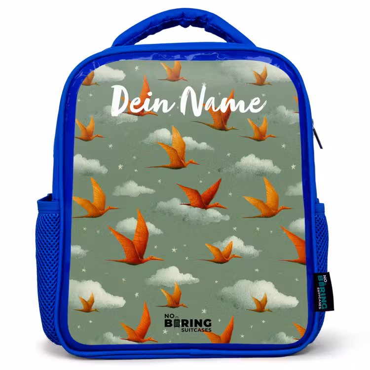 Kinderrucksack - Blau - Muster - Dino - Flugsaurier — 1