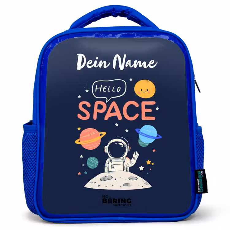 Kinderrucksack - Blau - Astronaut - Zitat - Planeten - Sterne — 1
