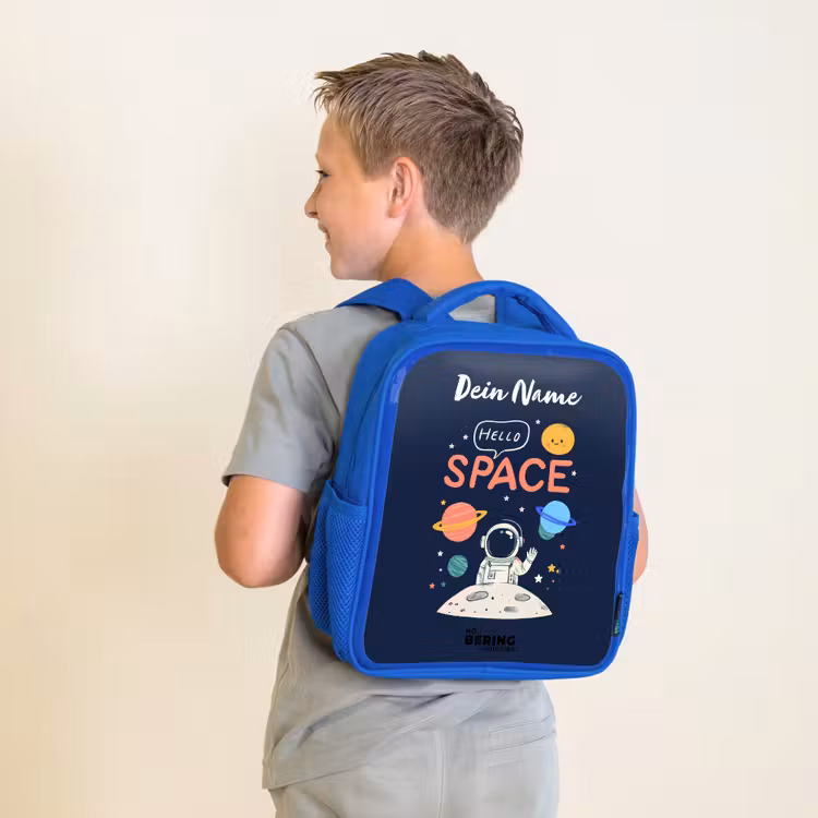 Kinderrucksack - Blau - Astronaut - Zitat - Planeten - Sterne — 2