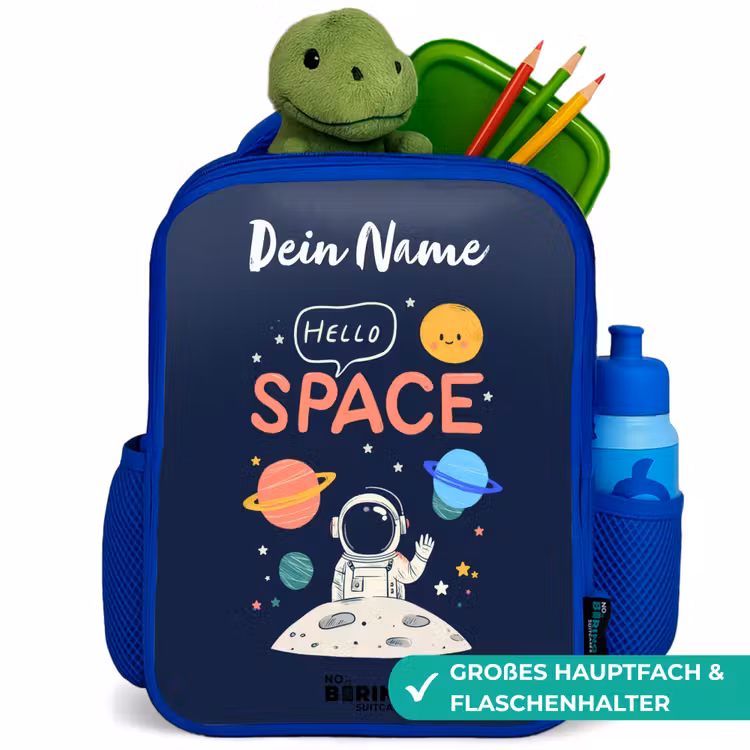 Kinderrucksack - Blau - Astronaut - Zitat - Planeten - Sterne — 3