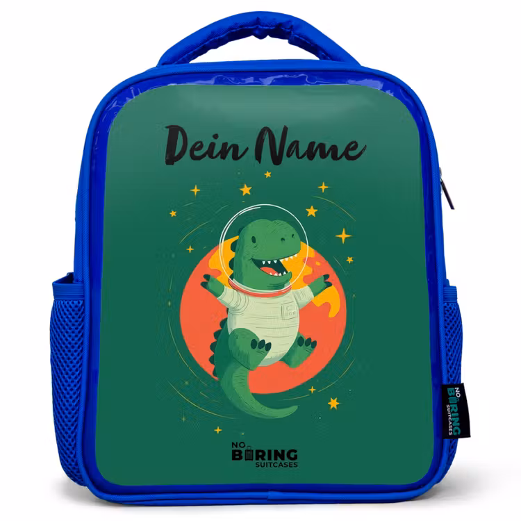 Kinderrucksack - Blau - Dino - Planet - Sterne - Grün — 1