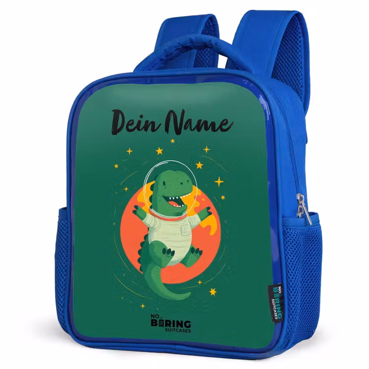 Kinderrucksack - Blau - Dino - Planet - Sterne - Grün — 7