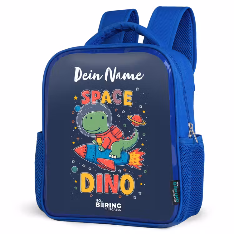 Kinderrucksack - Blau - Dinosaurier - Grün - Rakete - Sternenhimmel — 7