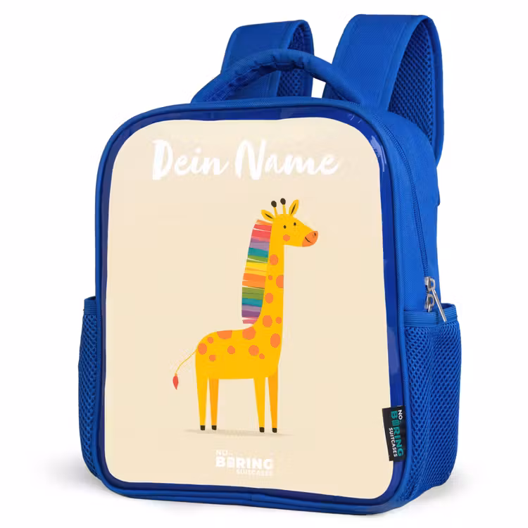 Kinderrucksack - Blau - Giraffe - Tier - Farbenfroh — 7