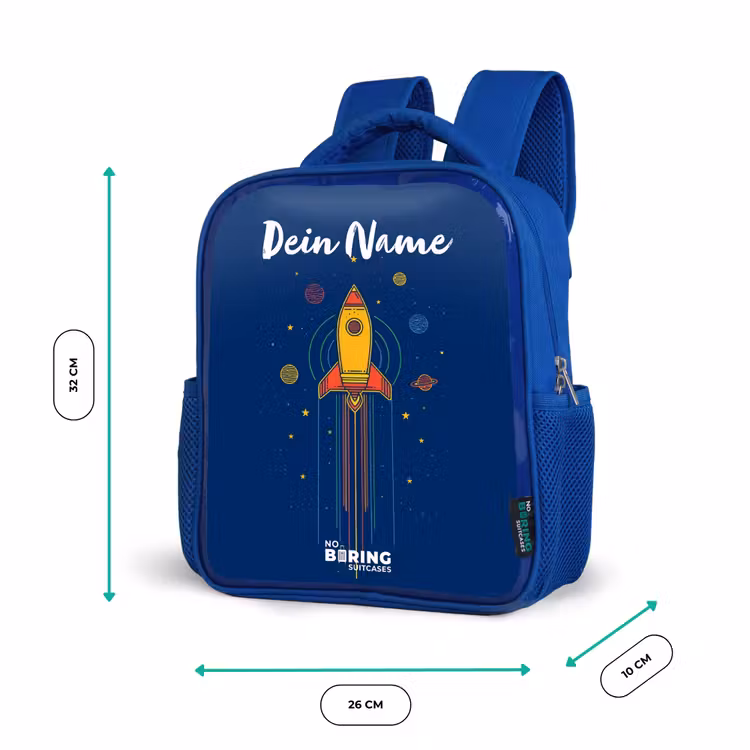 Kinderrucksack - Blau - Rakete - Planeten - Sterne — 6