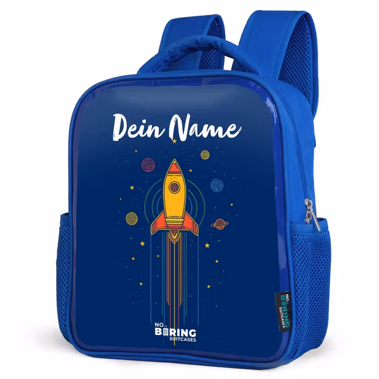 Kinderrucksack - Blau - Rakete - Planeten - Sterne — 7