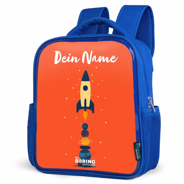 Kinderrucksack - Blau - Rakete - Sterne - Planeten — 7