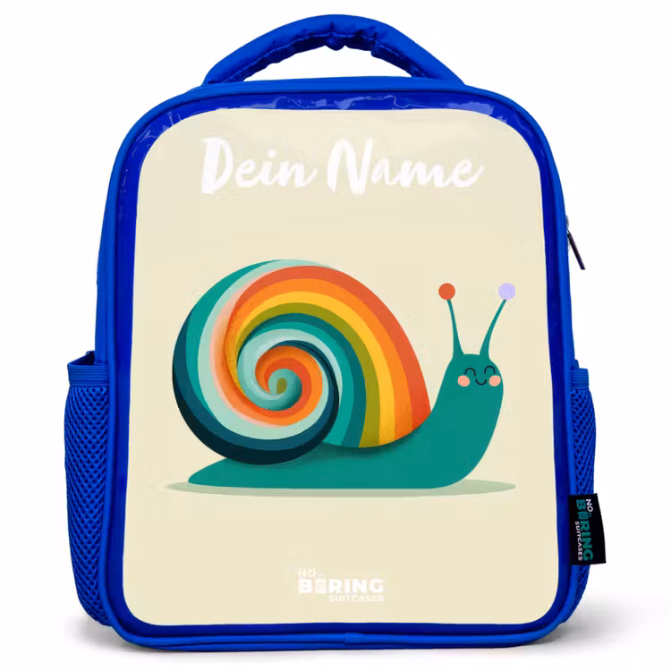 Kinderrucksack - Blau - Schnecke - Regenbogen - Farbenfroh — 1