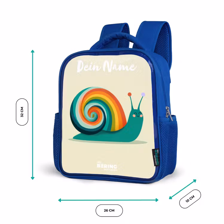 Kinderrucksack - Blau - Schnecke - Regenbogen - Farbenfroh — 6
