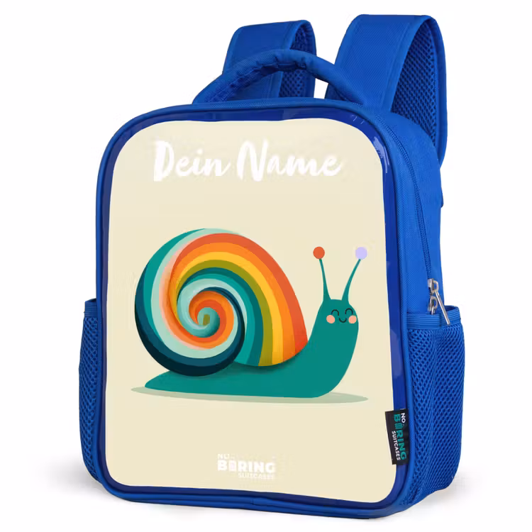 Kinderrucksack - Blau - Schnecke - Regenbogen - Farbenfroh — 7