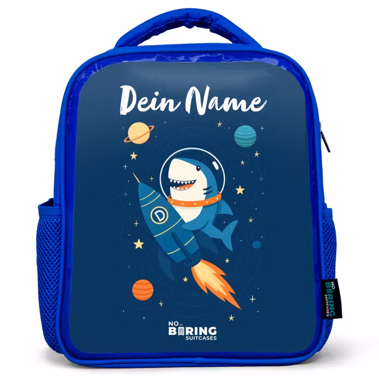 Kinderrucksack - Blau - Tier - Weltraum - Planet - Rakete — 1