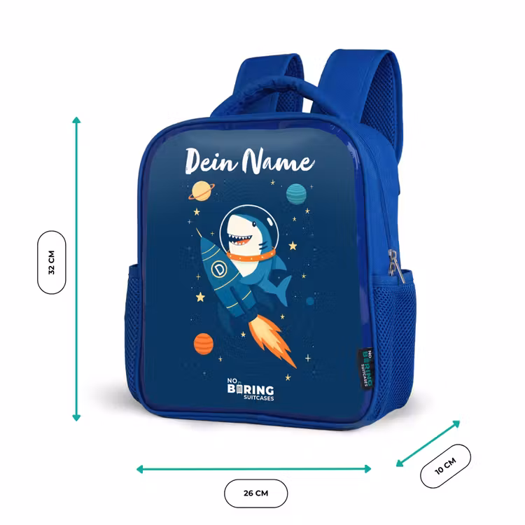 Kinderrucksack - Blau - Tier - Weltraum - Planet - Rakete — 6