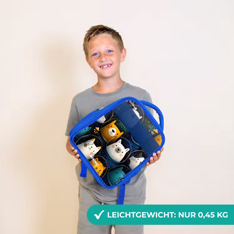 Kinderrucksack - Blau - Tiere - Sterne - Planeten - Astronaut — 4