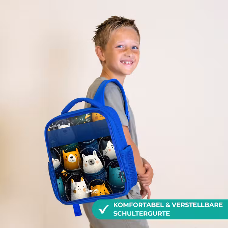 Kinderrucksack - Blau - Tiere - Sterne - Planeten - Astronaut — 5