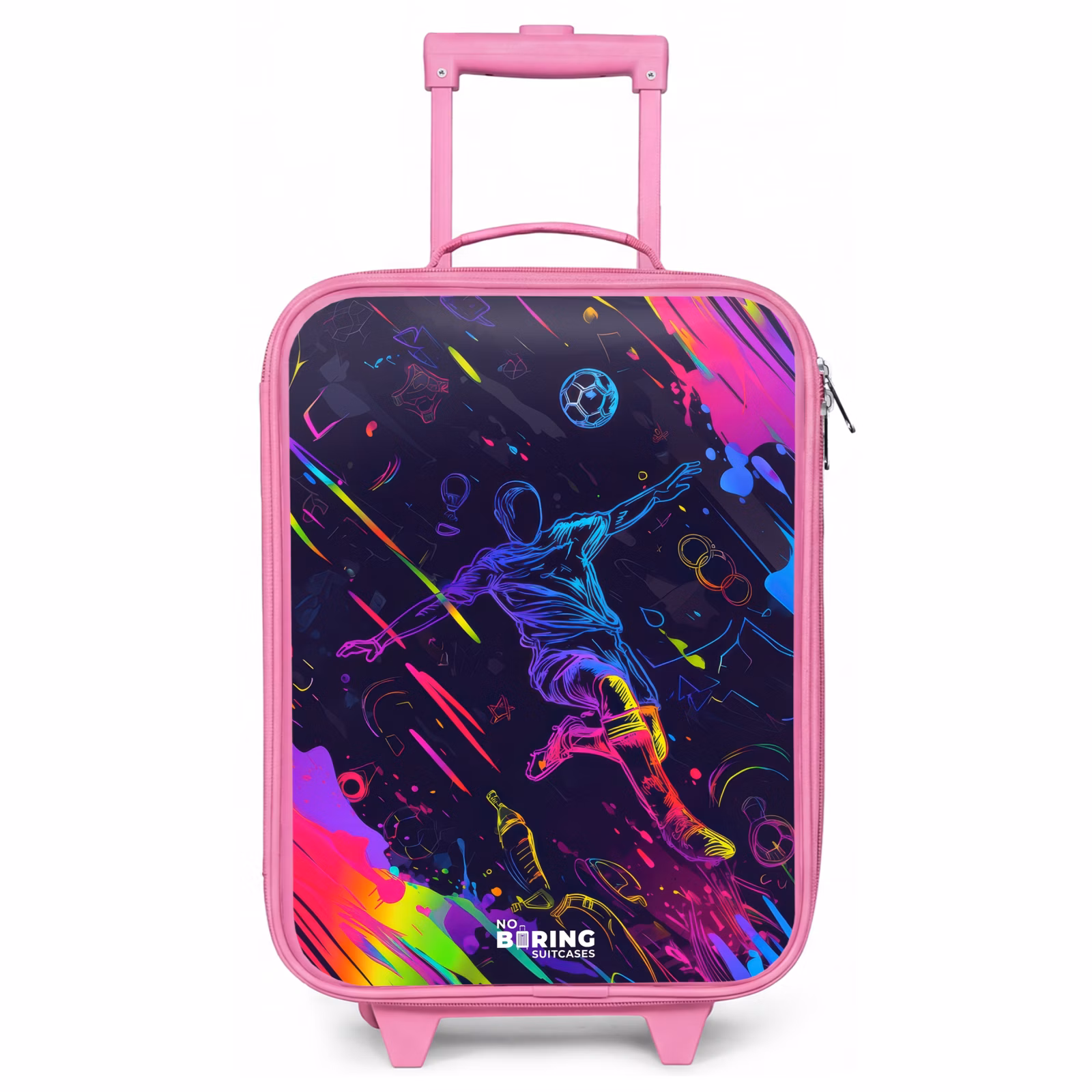 Kinderkoffer Rosa - Neon-Fußballspieler mit Action — 1