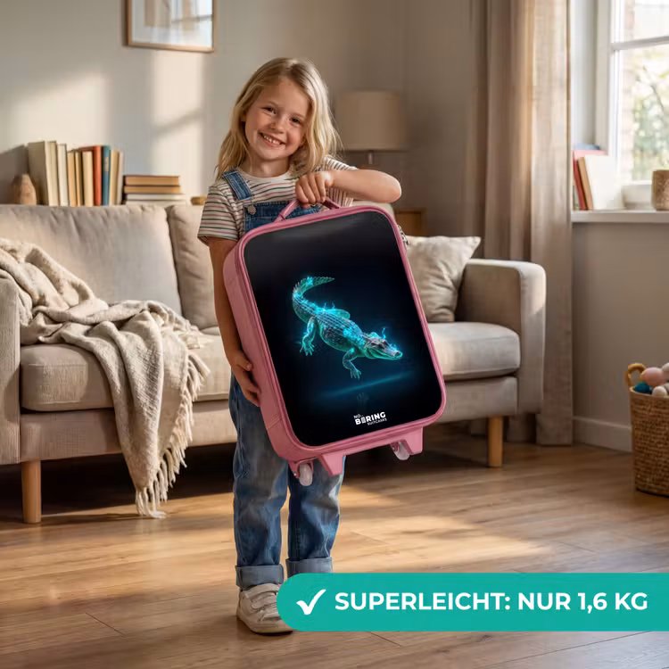 Kinderkoffer Rosa - Cyber-Krokodil in Action-Haltung — 3
