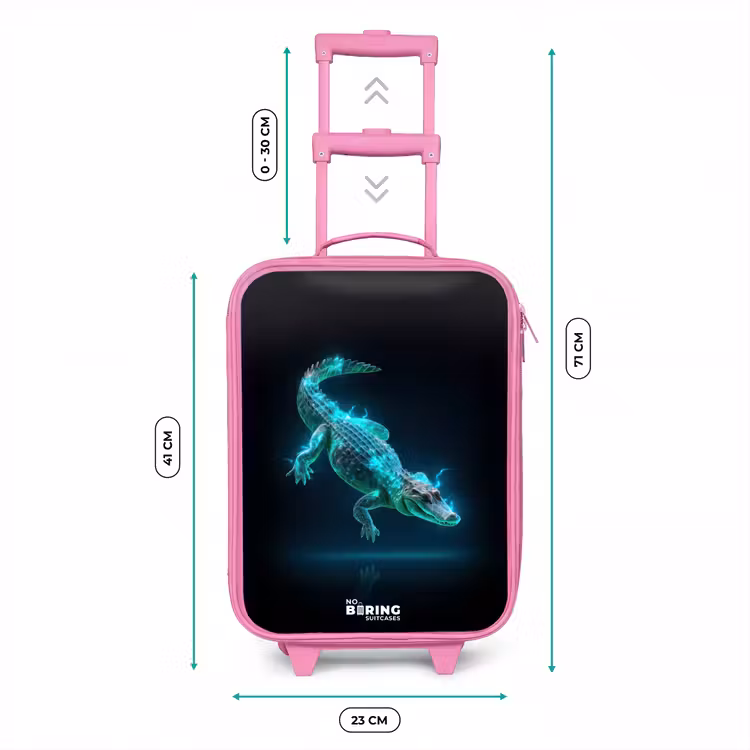 Kinderkoffer Rosa - Cyber-Krokodil in Action-Haltung — 7
