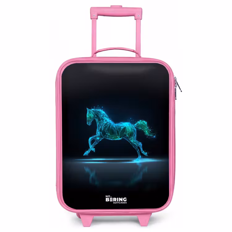 Kinderkoffer Rosa - Futuristisches galoppierendes Pferd — 1