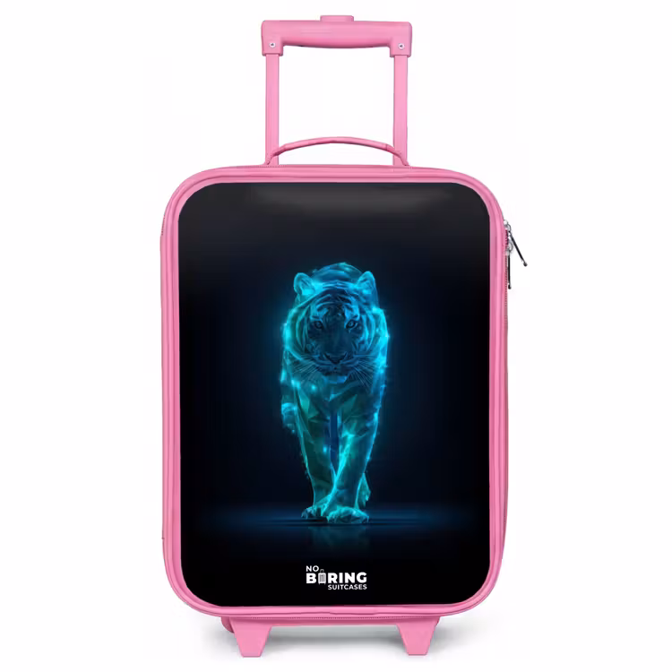 Kinderkoffer Rosa - Glühender Tiger in Bewegung — 1