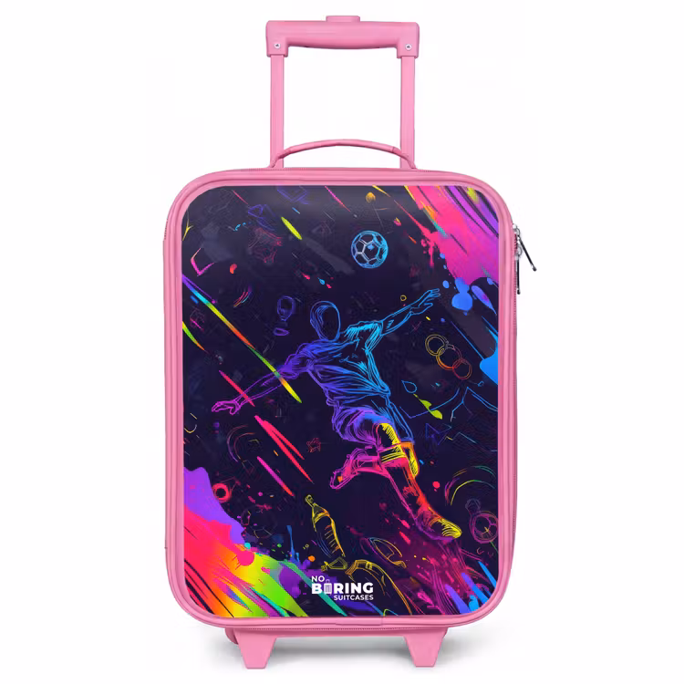Kinderkoffer Rosa - Neon-Fußballspieler mit Action — 1