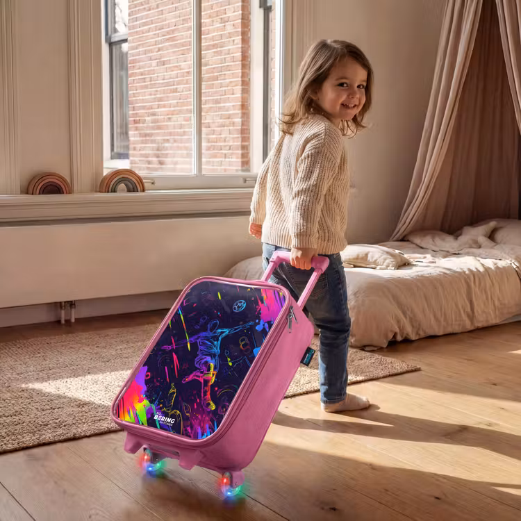 Kinderkoffer Rosa - Neon-Fußballspieler mit Action — 2