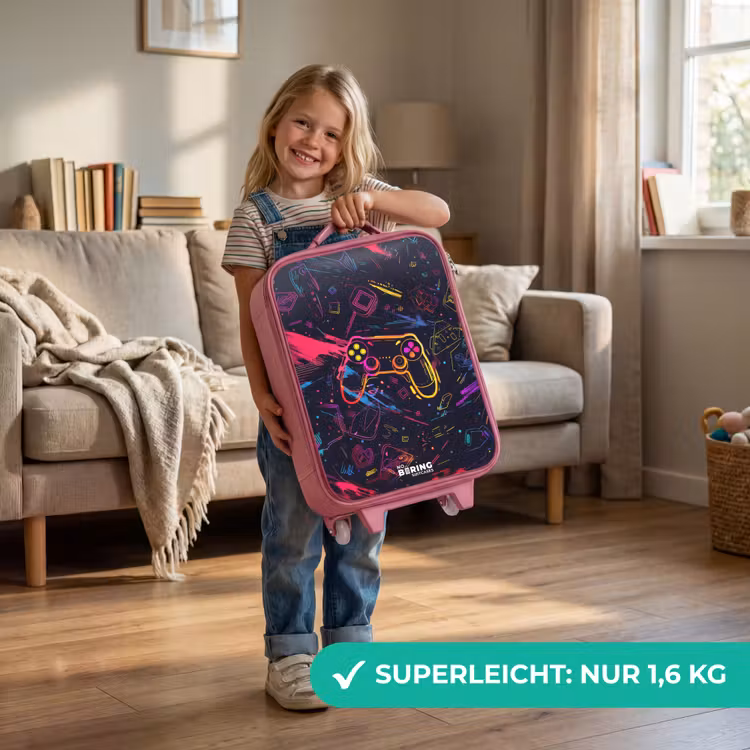 Kinderkoffer Rosa - Spielewelt im Neon-Stil — 3