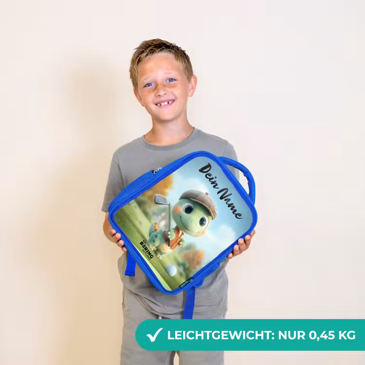 Kinderrucksack mit Namen - Blau - Golf - Dino - Grün — 4