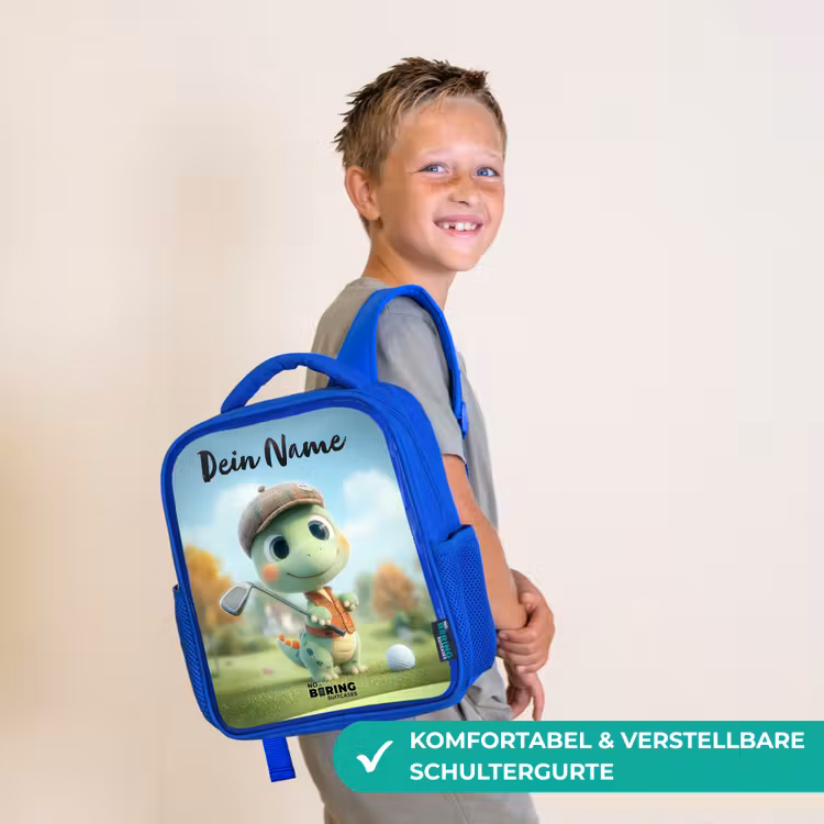 Kinderrucksack mit Namen - Blau - Golf - Dino - Grün — 5