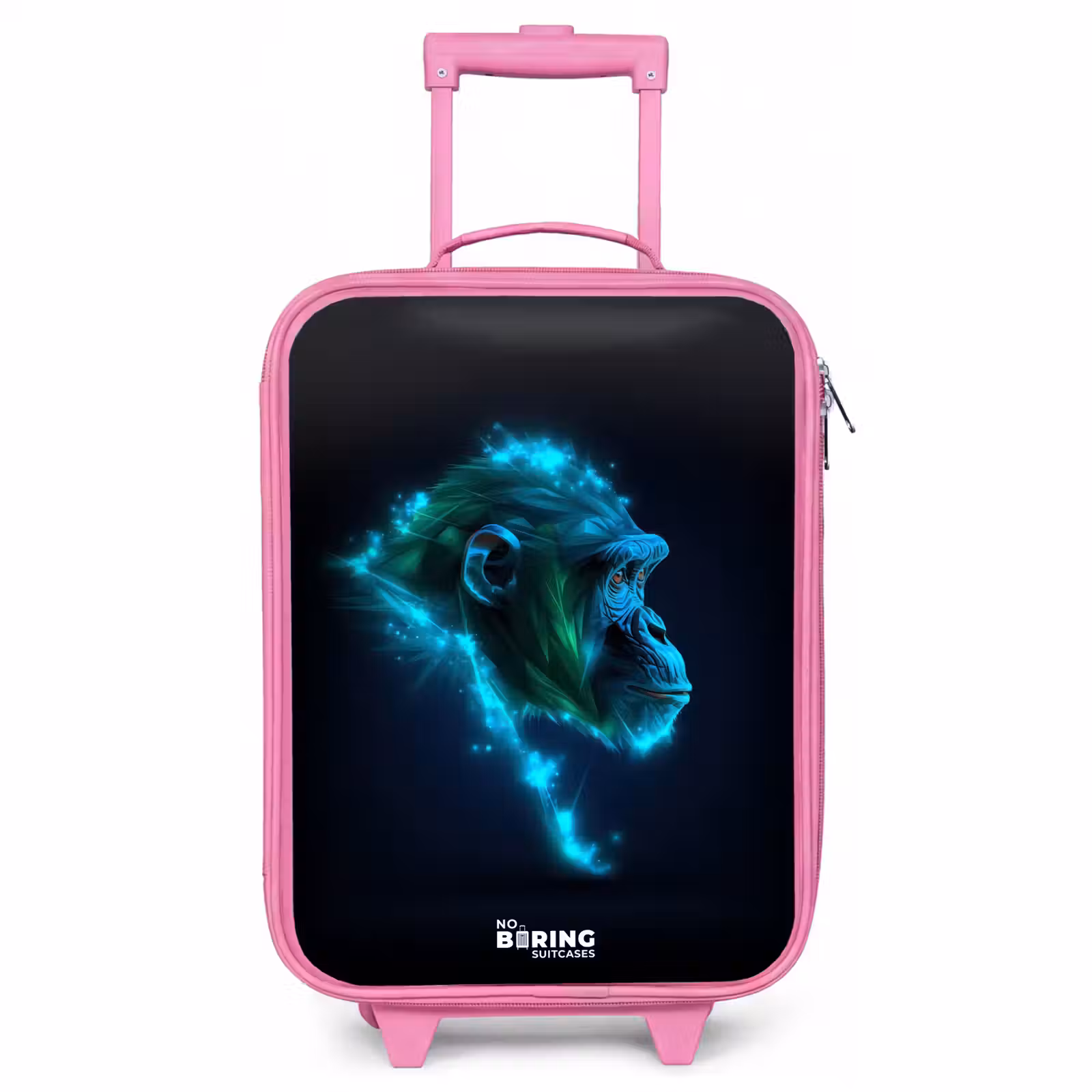 Kinderkoffer Rosa - Neon-Silhouette eines Schimpansen — 1