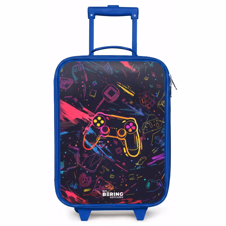 Kinderkoffer Blau - Spielewelt im Neon-Stil — 1