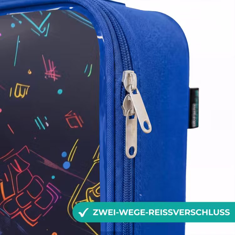 Kinderkoffer Blau - Spielewelt im Neon-Stil — 5