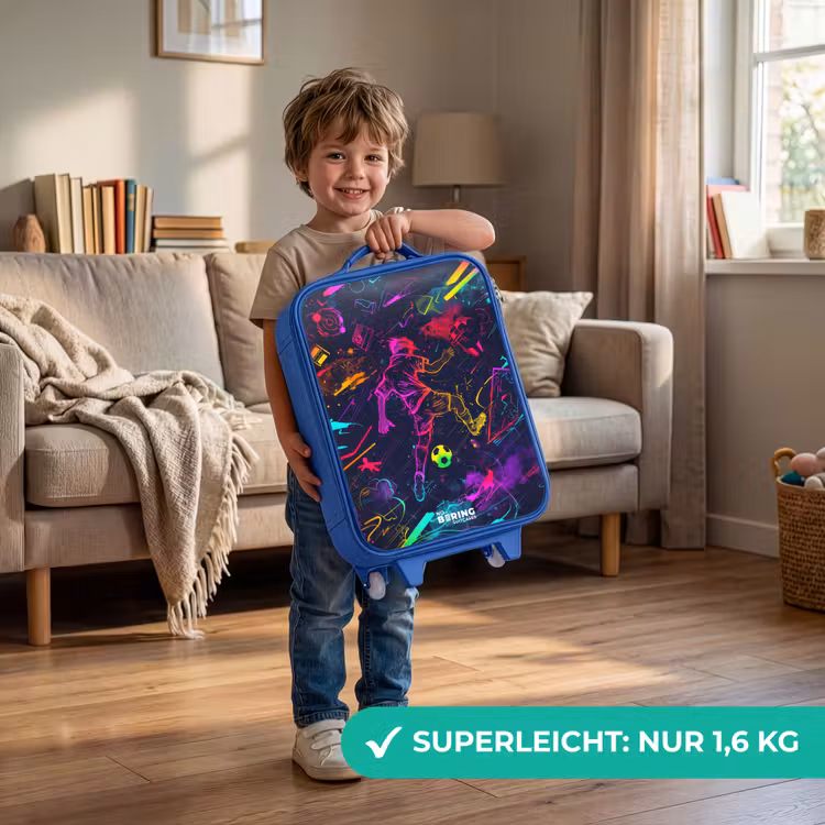 Kinderkoffer Blau - Straßenfußball in Weltraumfarben — 3