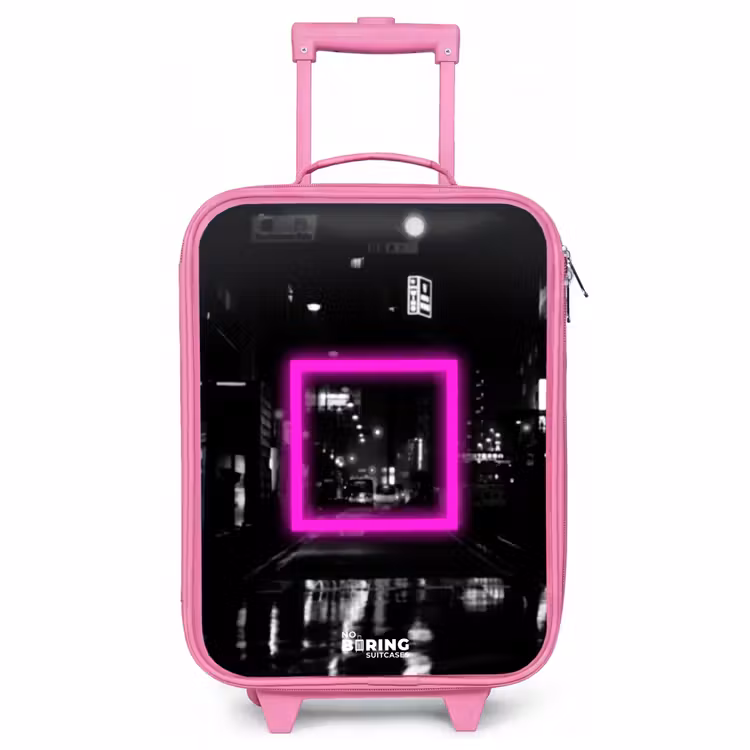 Kinderkoffer Rosa - Hellrosa Quadrat mit beleuchtetem Hintergrund — 1