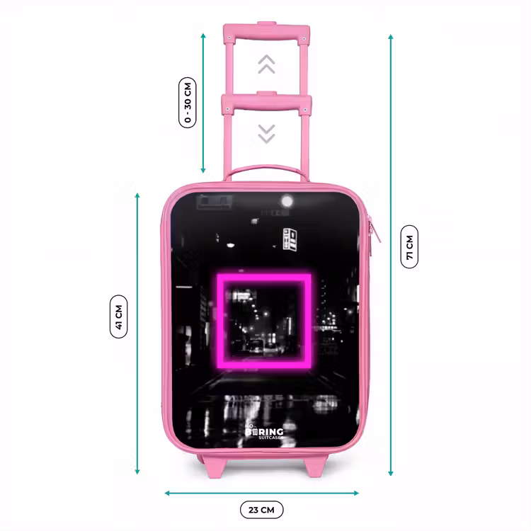 Kinderkoffer Rosa - Hellrosa Quadrat mit beleuchtetem Hintergrund — 7