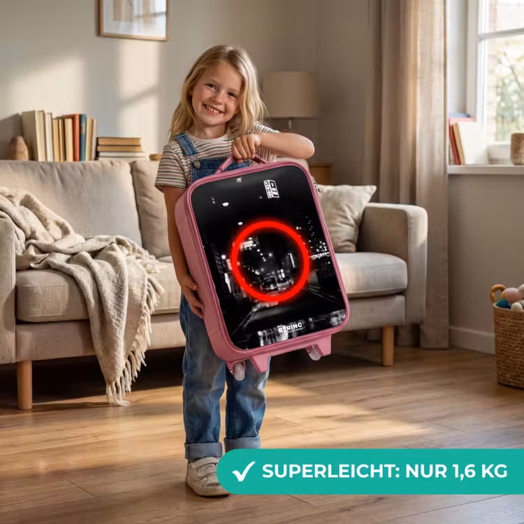 Kinderkoffer Rosa - Leuchtend roter Kreis über einer Stadtstraße — 3