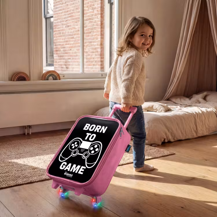 Kinderkoffer Rosa - Qoute mit Controller in Schwarz und Weiß — 2