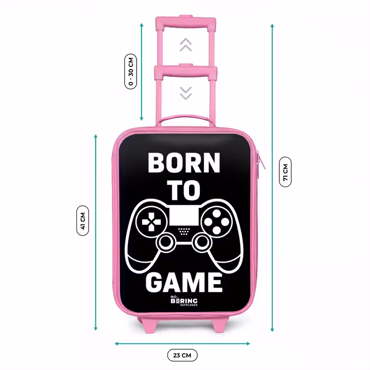 Kinderkoffer Rosa - Qoute mit Controller in Schwarz und Weiß — 7