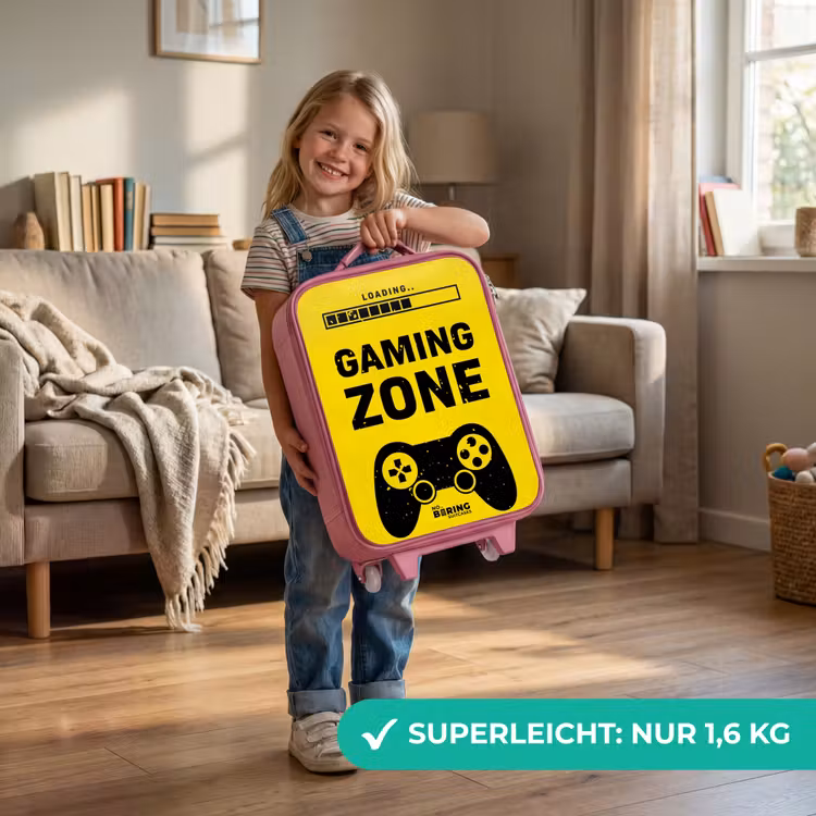 Kinderkoffer Rosa - Schwarz-gelb mit Spielzone — 3