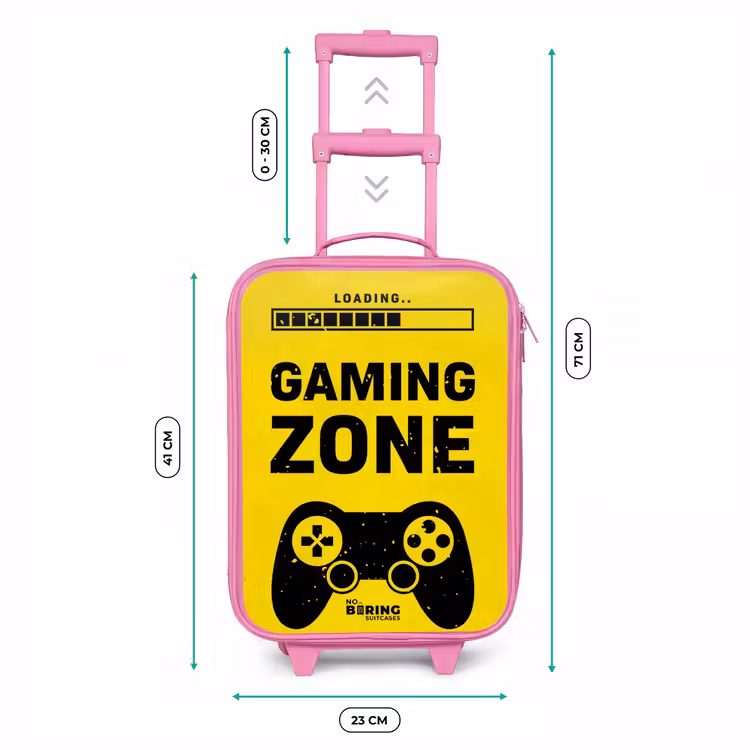 Kinderkoffer Rosa - Schwarz-gelb mit Spielzone — 7