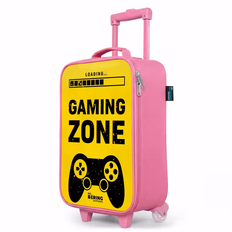 Kinderkoffer Rosa - Schwarz-gelb mit Spielzone — 8