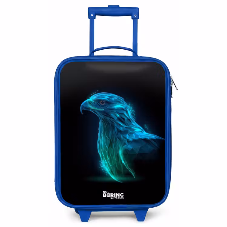 Kinderkoffer Blau - Digitaler Adler im Profil — 1